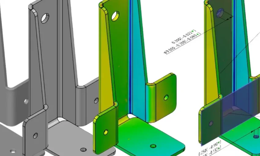 3D scanning: false-colour comparison of bent sheet-metal parts