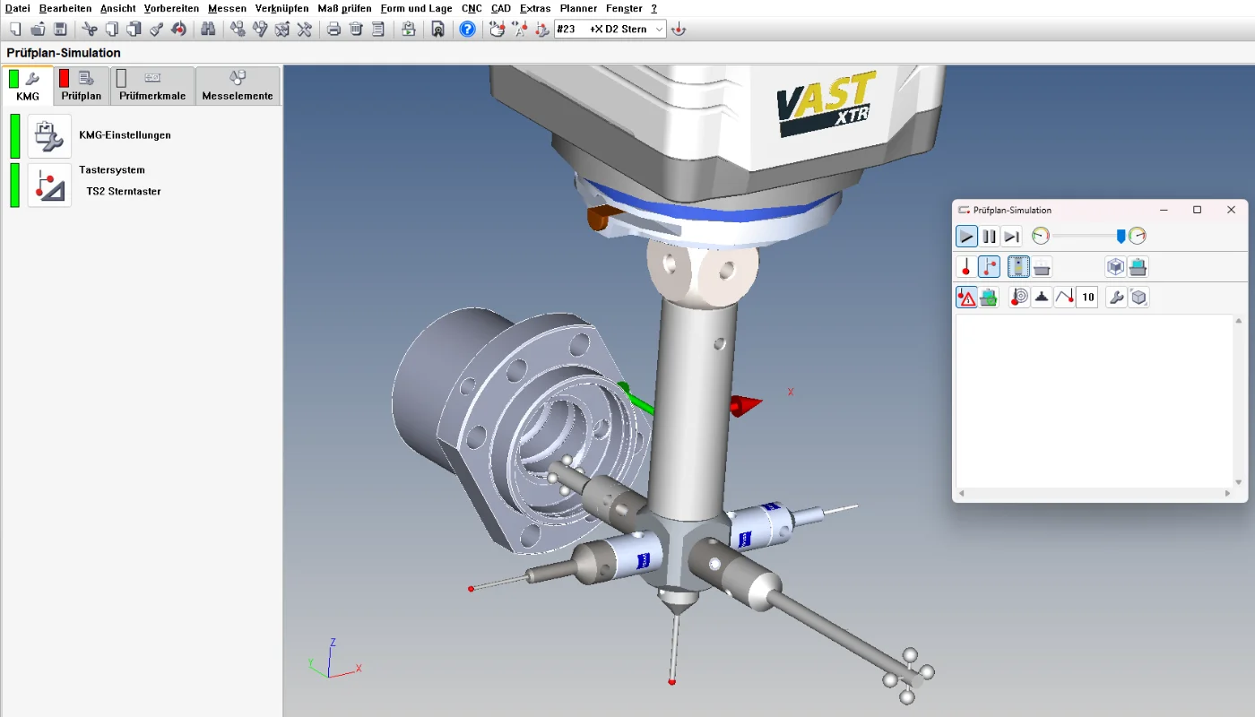 Measurement plan in Zeiss Calypso on screen in the CSL laboratory