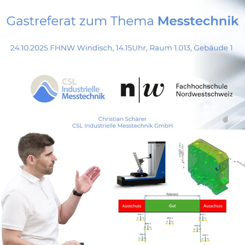 Announcement graphic: guest lecture on metrology at the FHNW