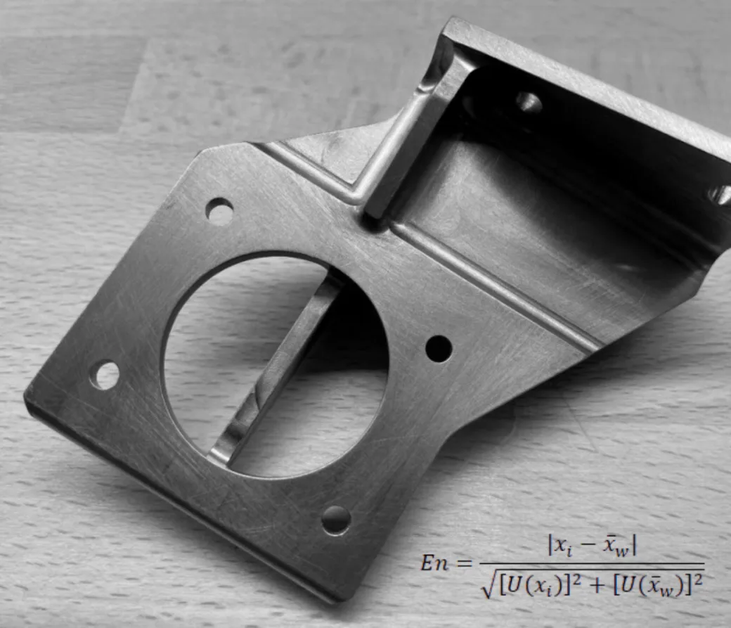 Workpiece of the interlaboratory comparison with the formula for the En value